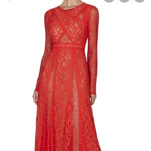 Cherry red BCBG Maxazria Lace evening dress